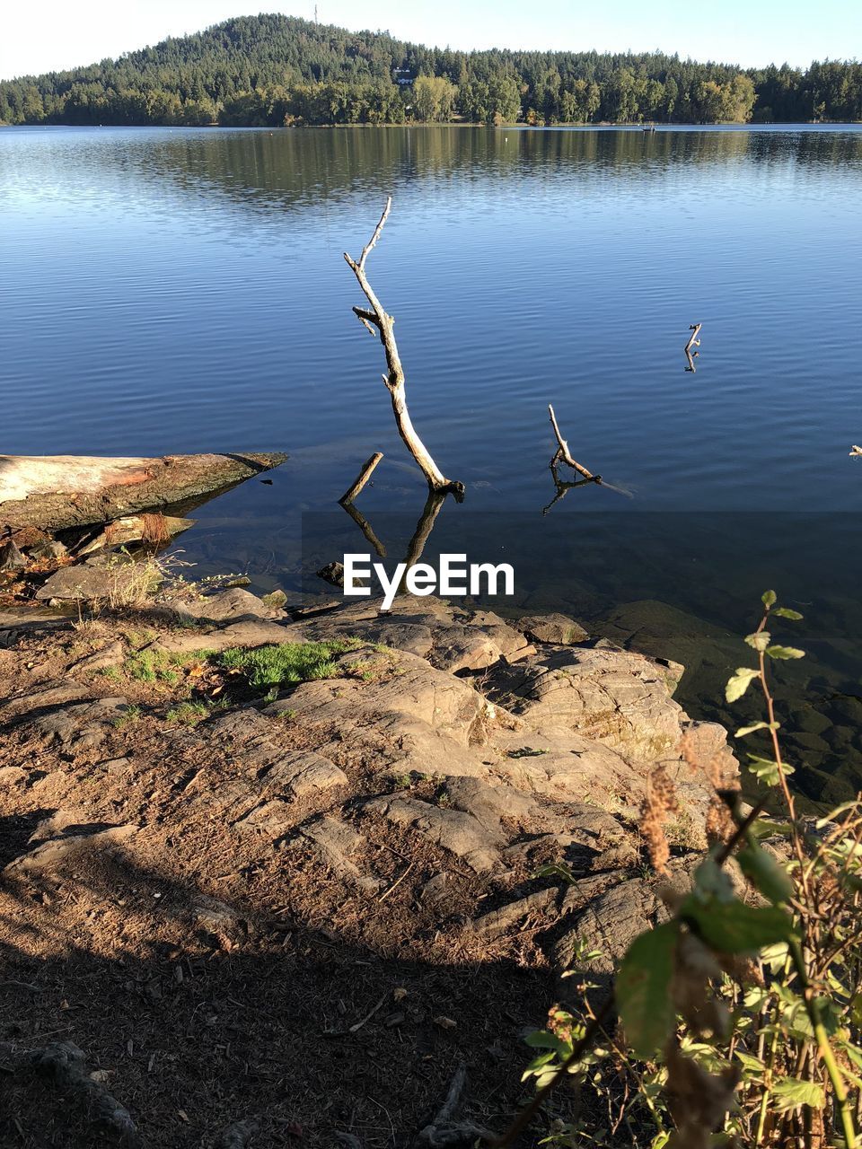 Scenic view of lake against mountain