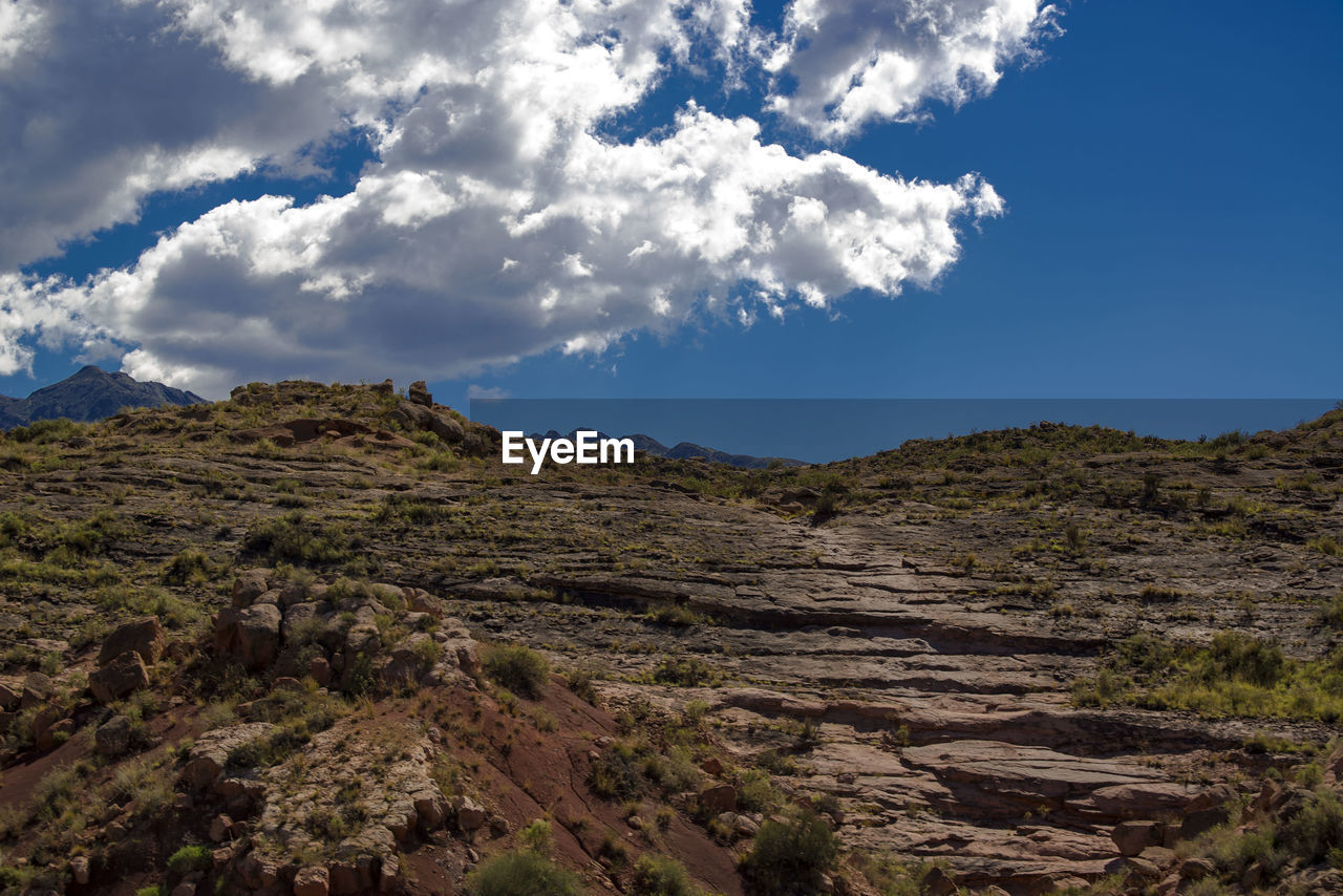 Scenic view of rocky mountains against sky