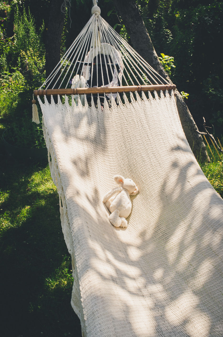 Soft toy on hammock