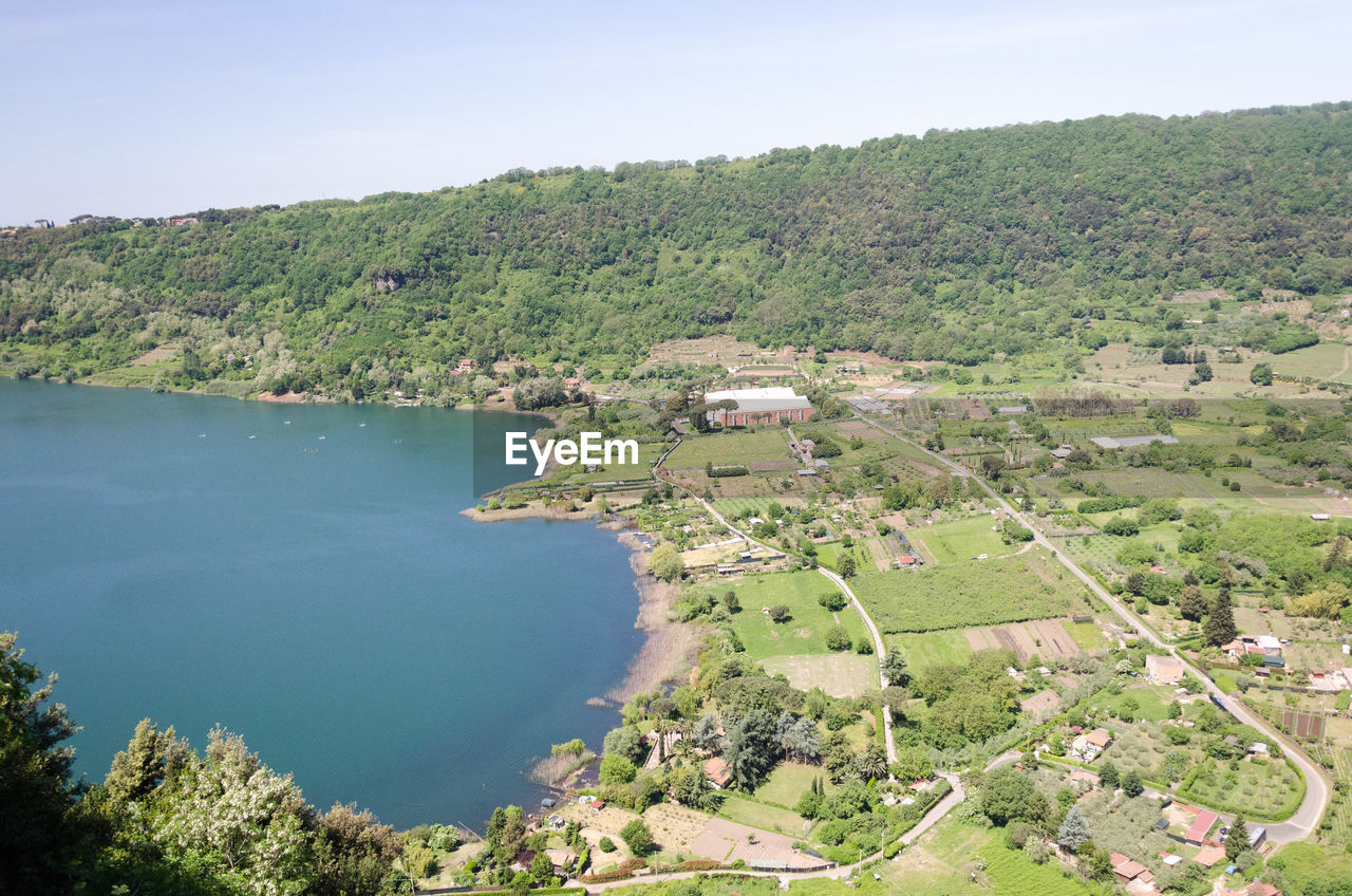 High angle view of landscape against sky