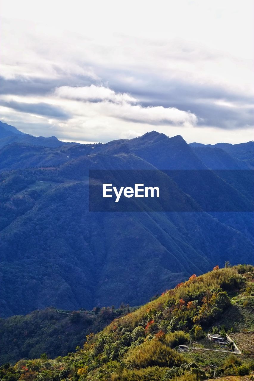 Scenic view of mountains against sky