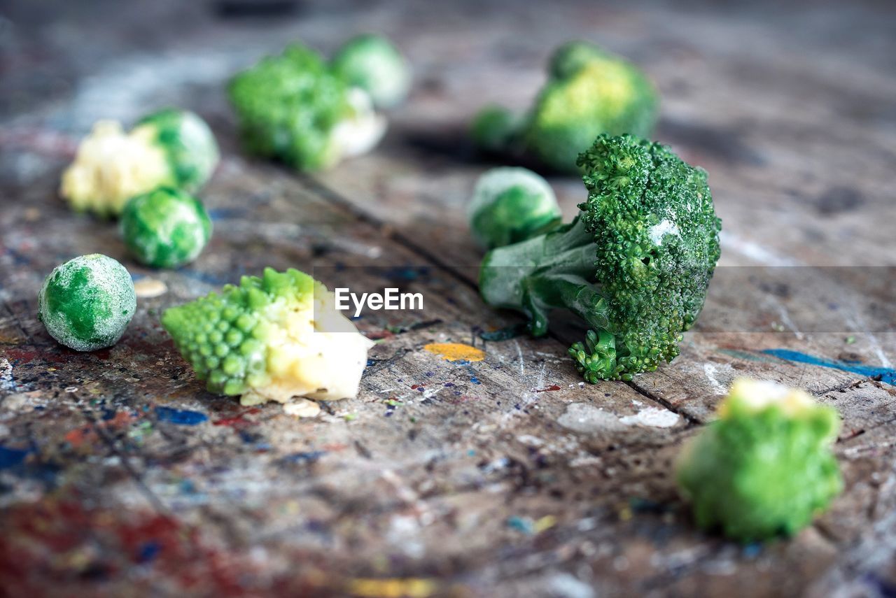 Close-up of broccoli on table