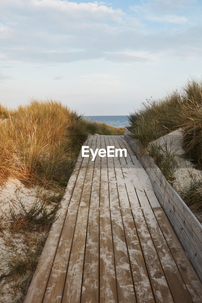 Boardwalk at sandy beach