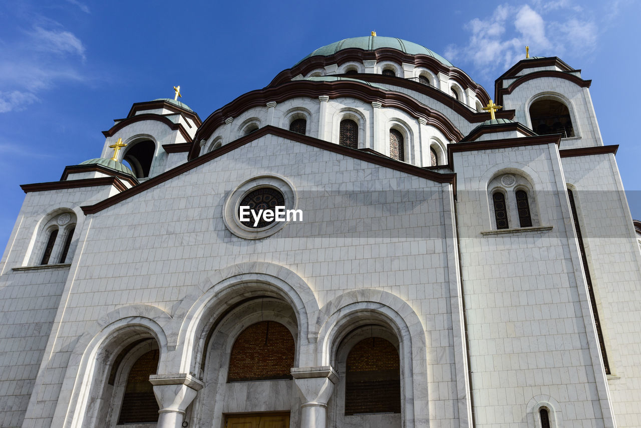 Low angle view of church against sky