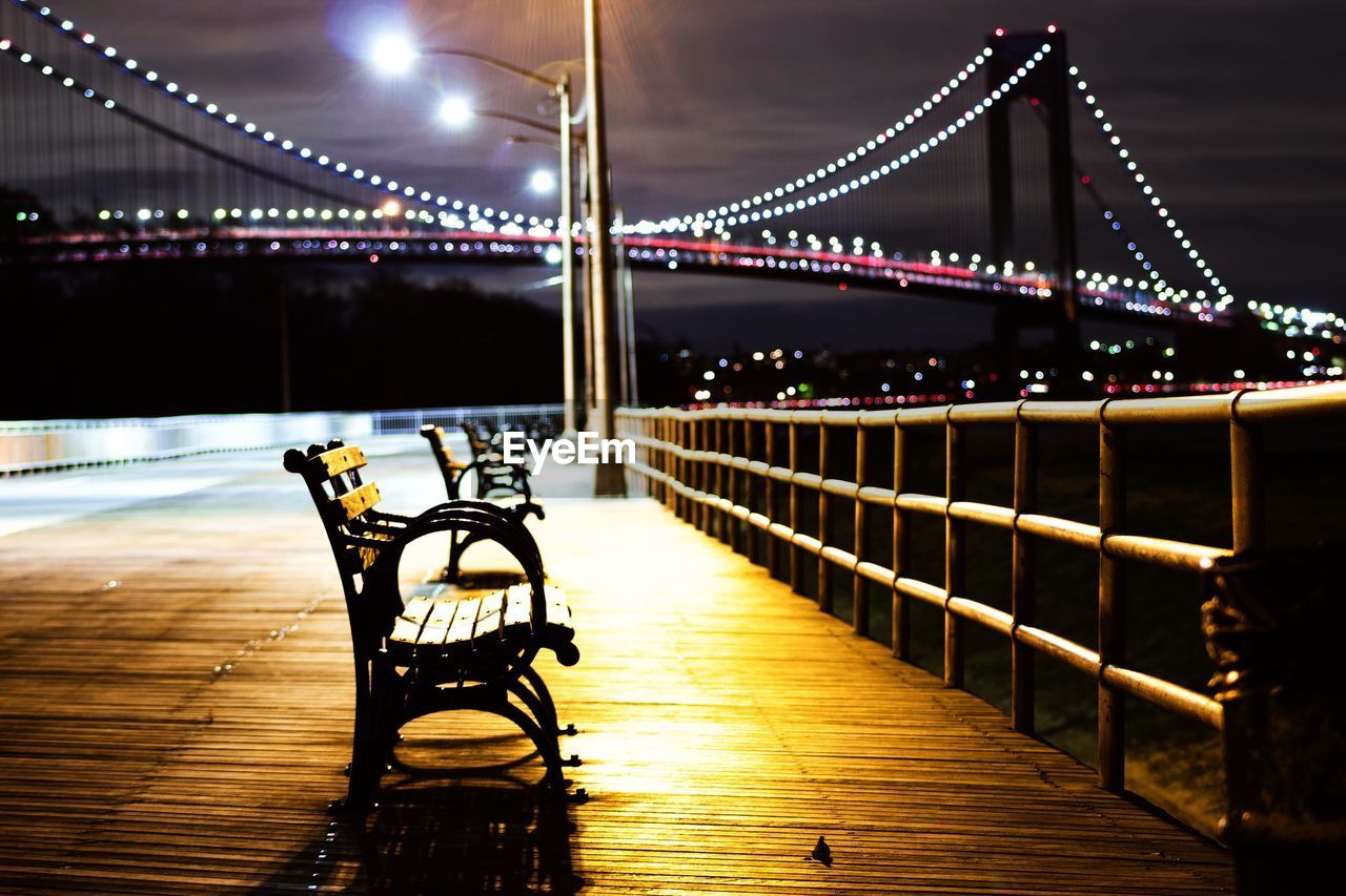 SUSPENSION BRIDGE AT NIGHT