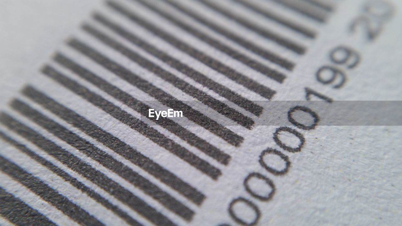 Close-up of bar code