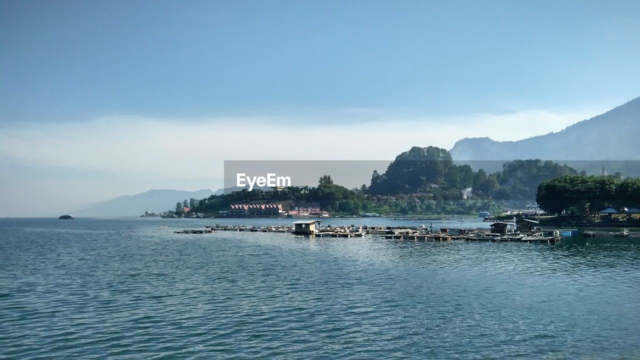 Idyllic view of lake against sky