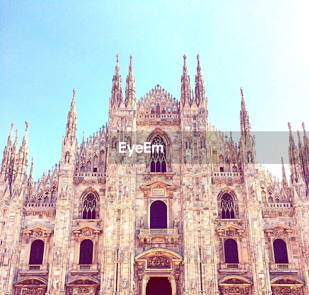 Low angle view of built structure against clear sky