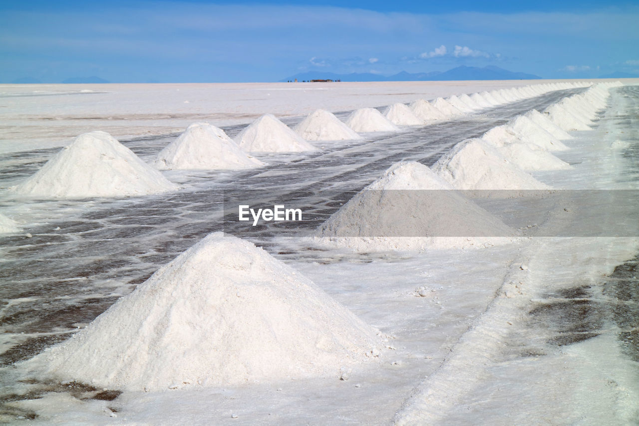 SCENIC VIEW OF SNOW COVERED LAND