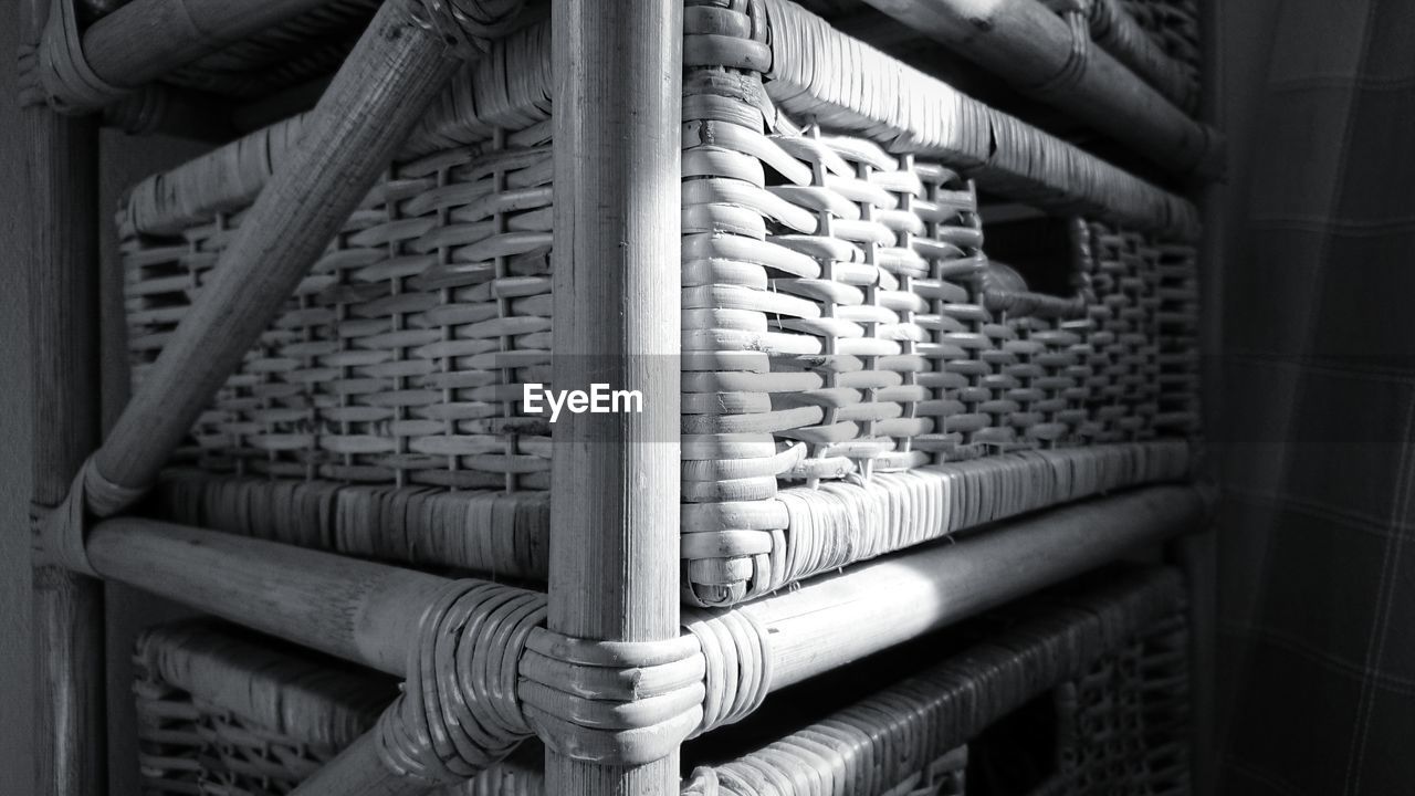 CLOSE-UP OF STACK OF PIPES IN BASKET