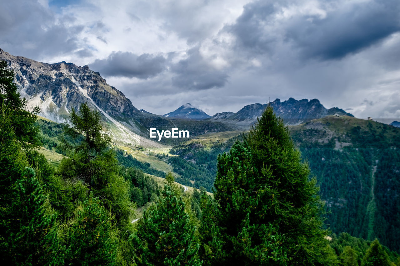 Panoramic view of mountains against sky