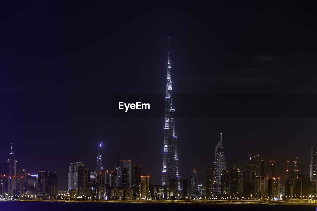 Dubai skyline during night