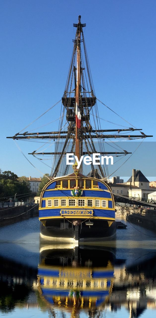 BOATS MOORED IN HARBOR