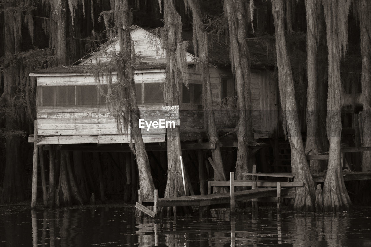 WOODEN PIER IN LAKE