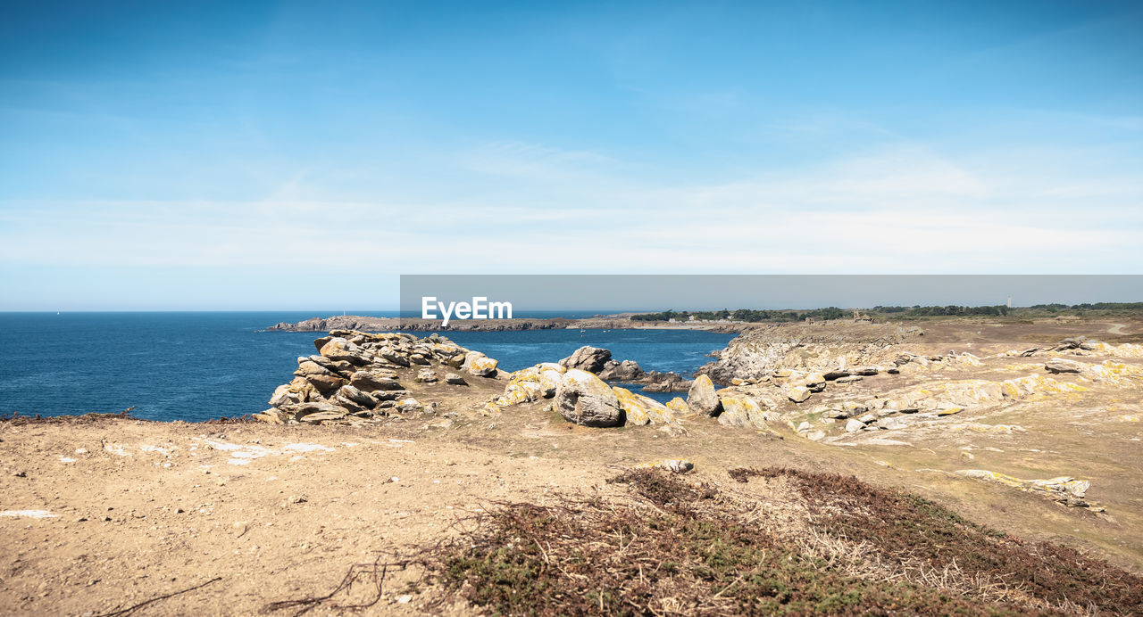 Scenic view of beach against sky