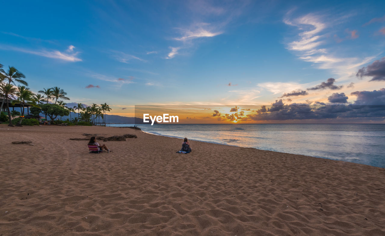 SCENIC VIEW OF BEACH DURING SUNSET