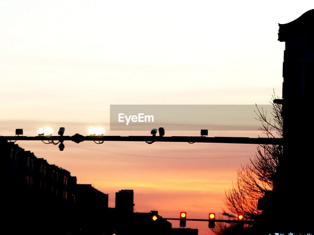 SILHOUETTE BIRDS PERCHING ON SEA DURING SUNSET