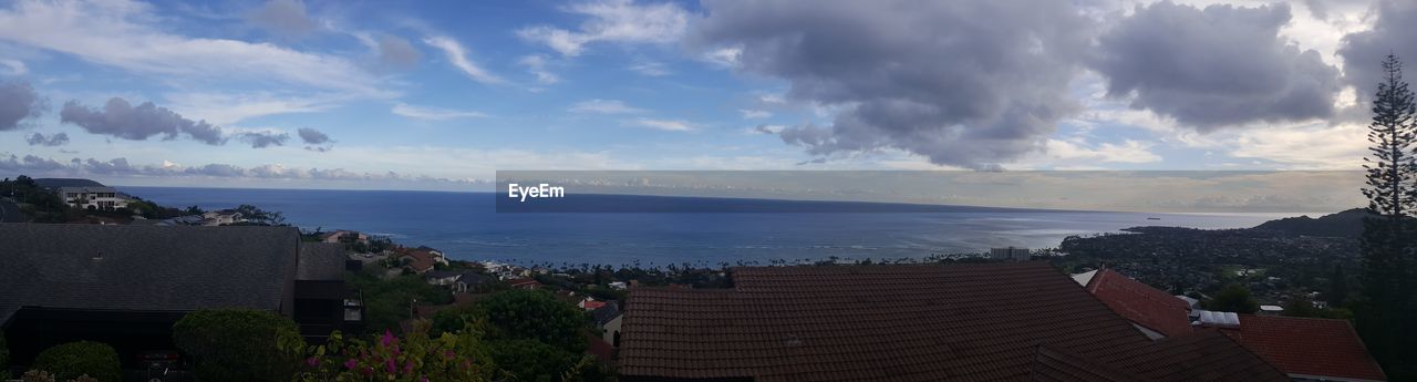 PANORAMIC VIEW OF TOWN AGAINST SKY