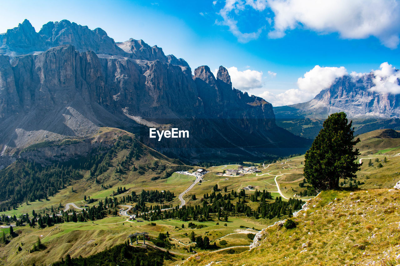 Scenic view of mountains against sky