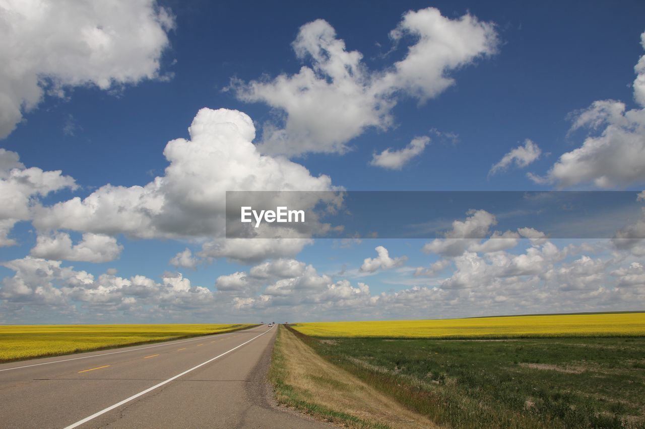 Scenic view of field against cloudy sky