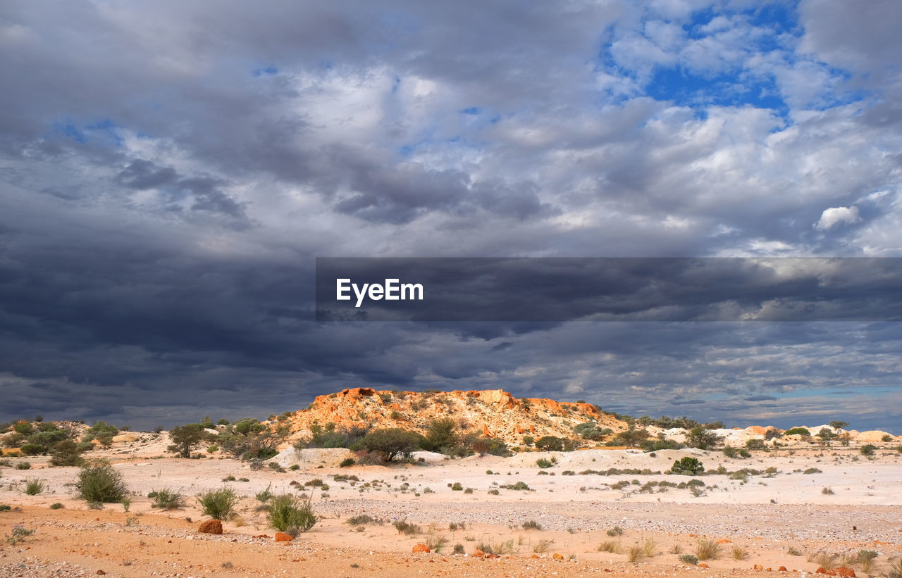 SCENIC VIEW OF DESERT AGAINST CLOUDY SKY
