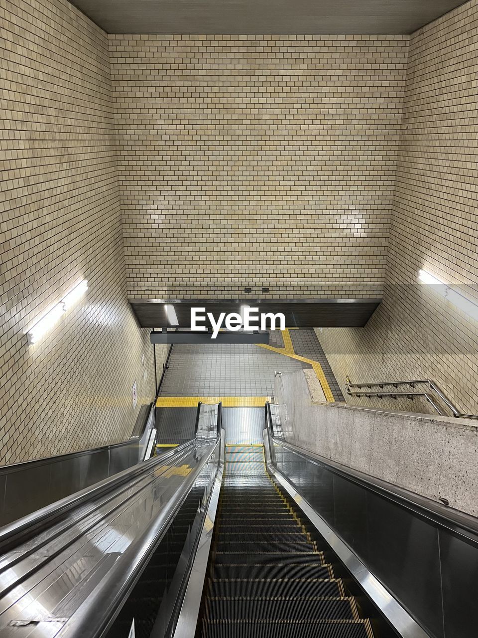 Low angle view of escalator