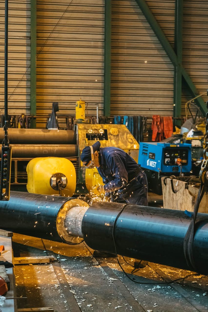 Metal Industry Factory Pipe - Tube No People Equipment Connection Technology Indoors  Architecture Machinery Valve Close-up Fuel And Power Generation Day Focus On Foreground Machine Part Pipeline Yellow Machine Valve