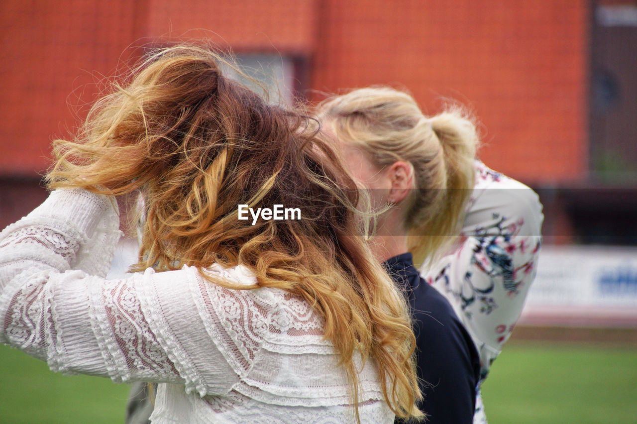 Female friends at park