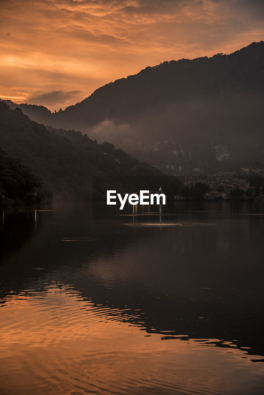 An evening in nainital lake, uttarakhand india