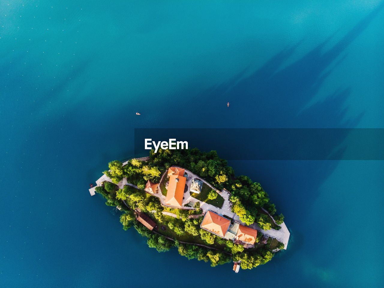 Aerial view of floating island 