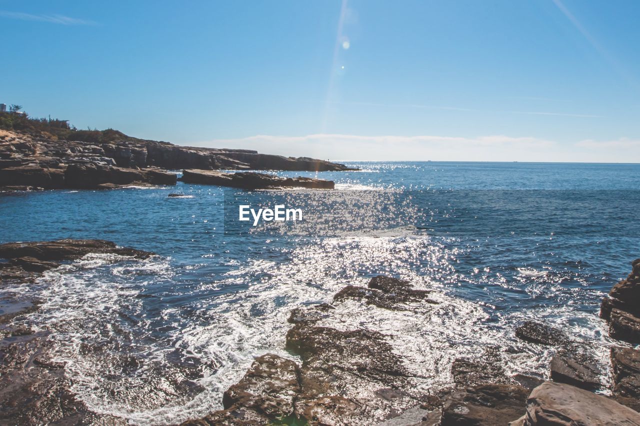 high angle view of sea against sky