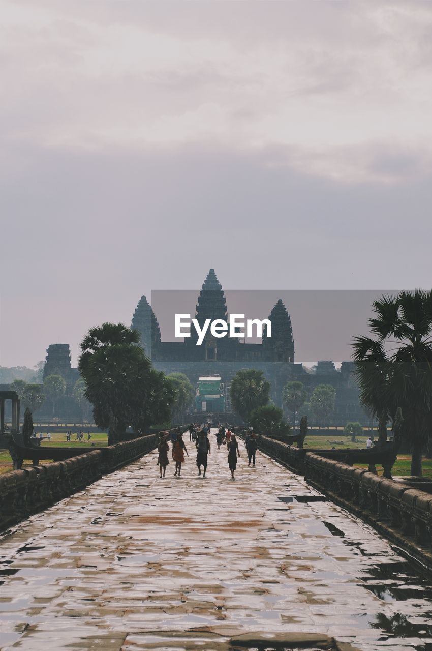 Tourists at angkor wat temple