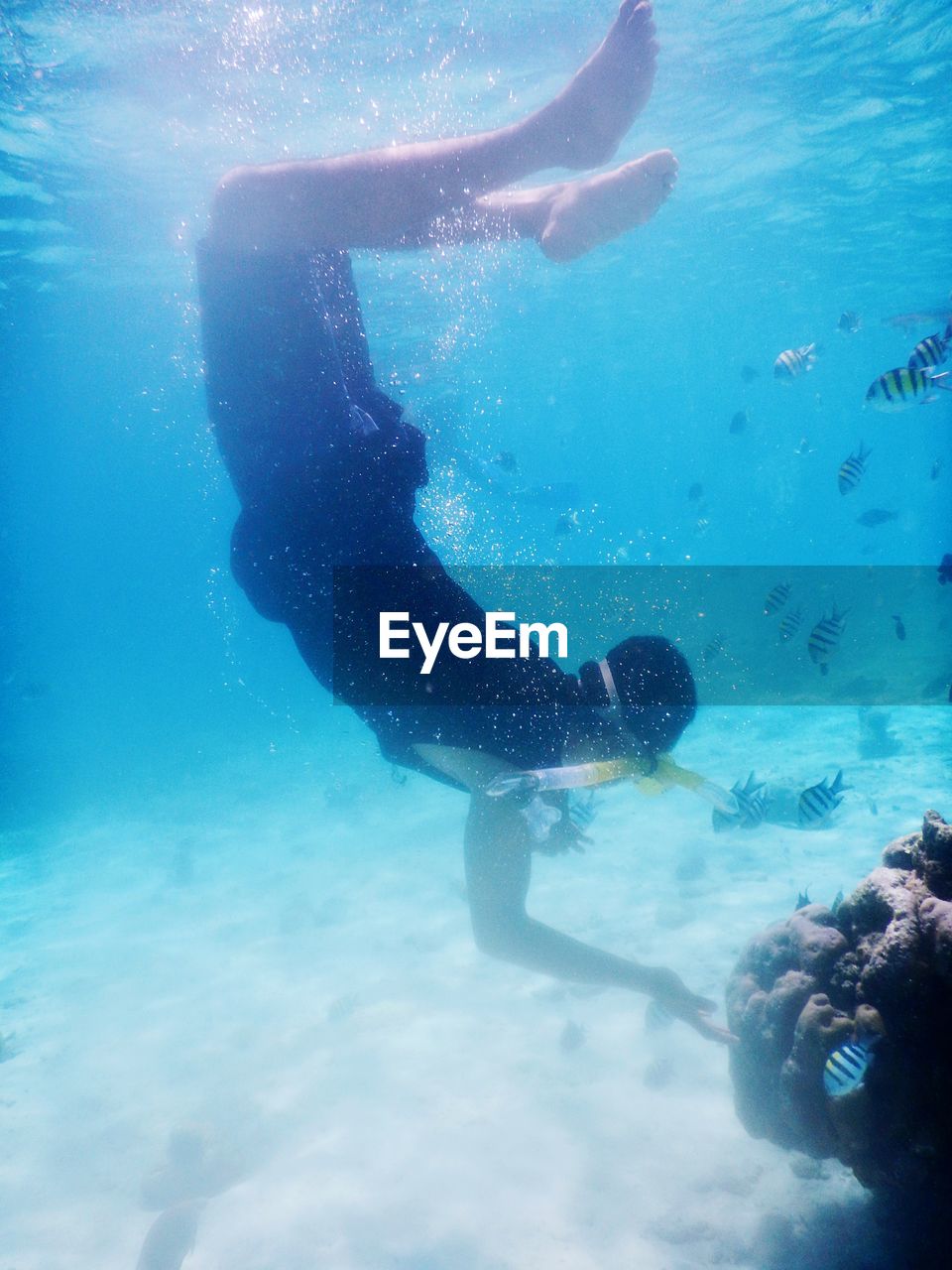 Man swimming in sea