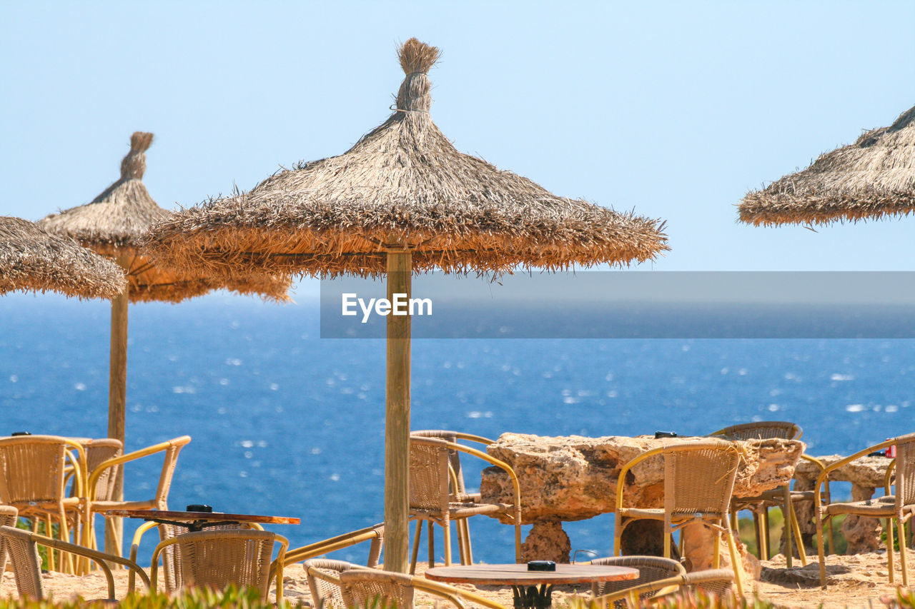 Beach umbrella sea view 