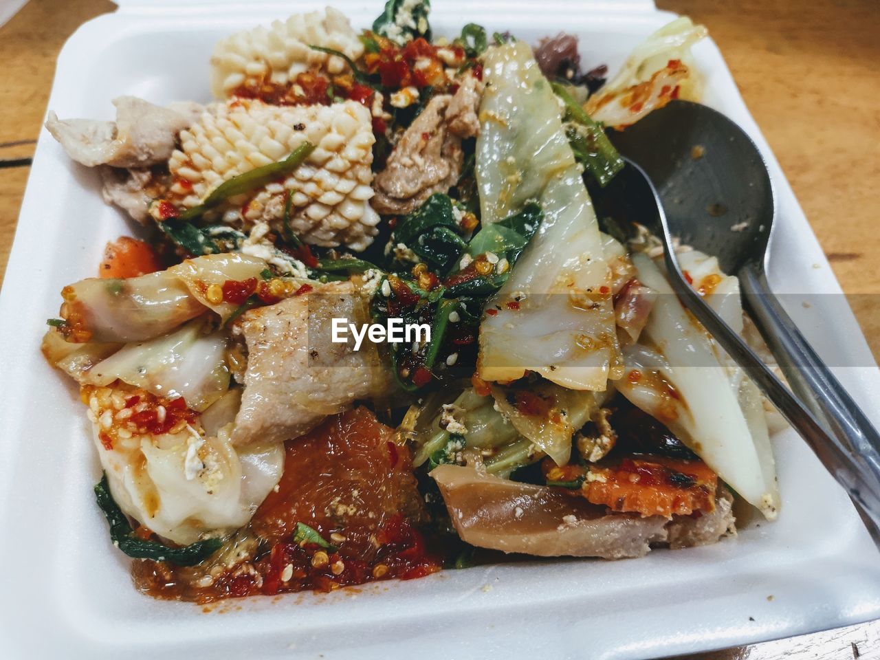 CLOSE-UP OF MEAL SERVED ON TABLE