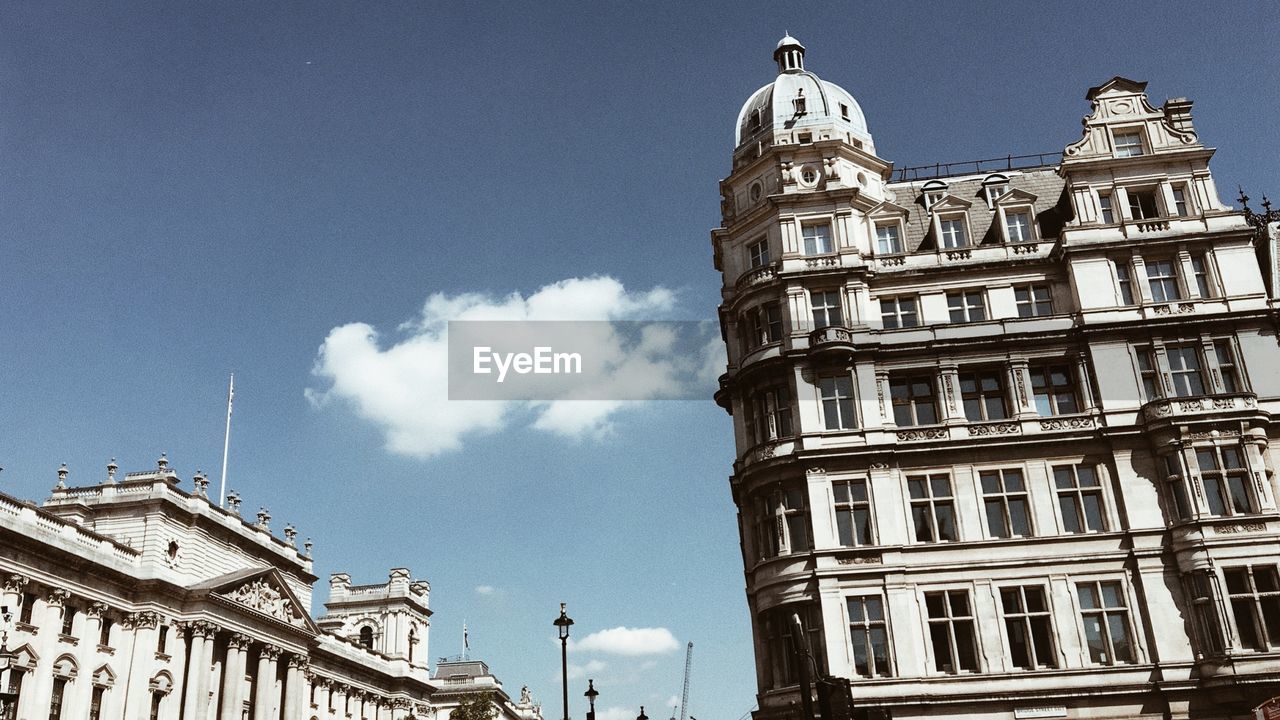 Low angle view of historic buildings against sky