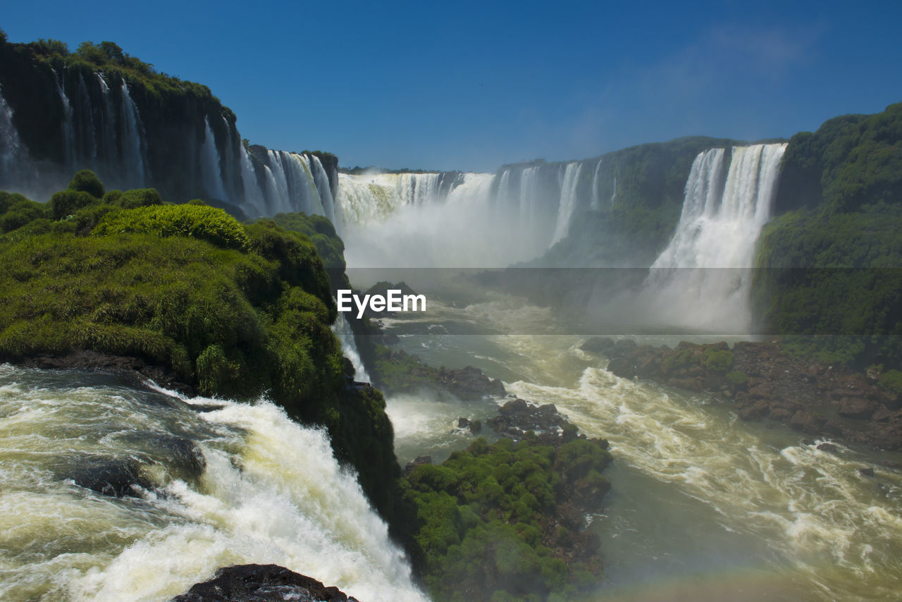 Scenic view of waterfall