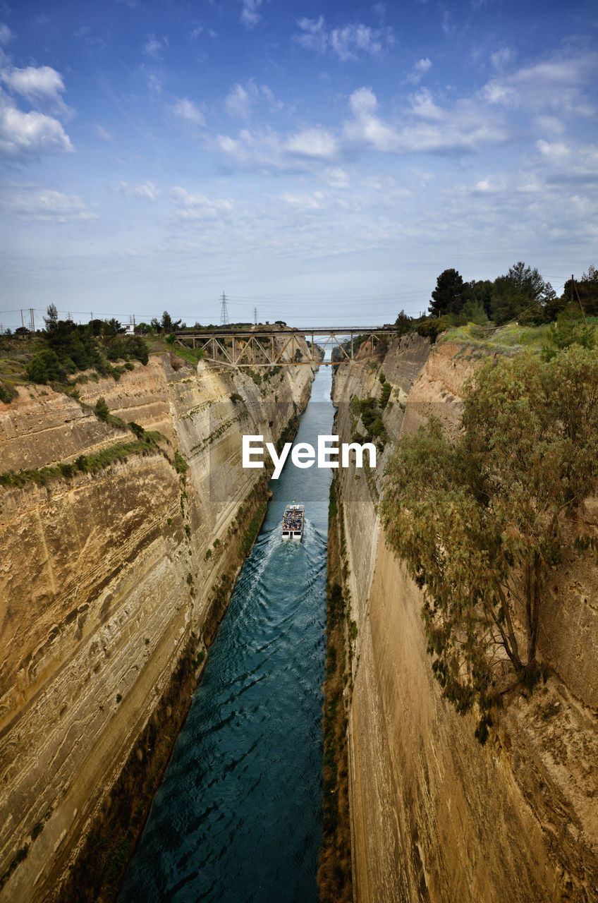 The corinth canal connects the gulf of corinth with the saronic gulf in the aegean sea in greece. 