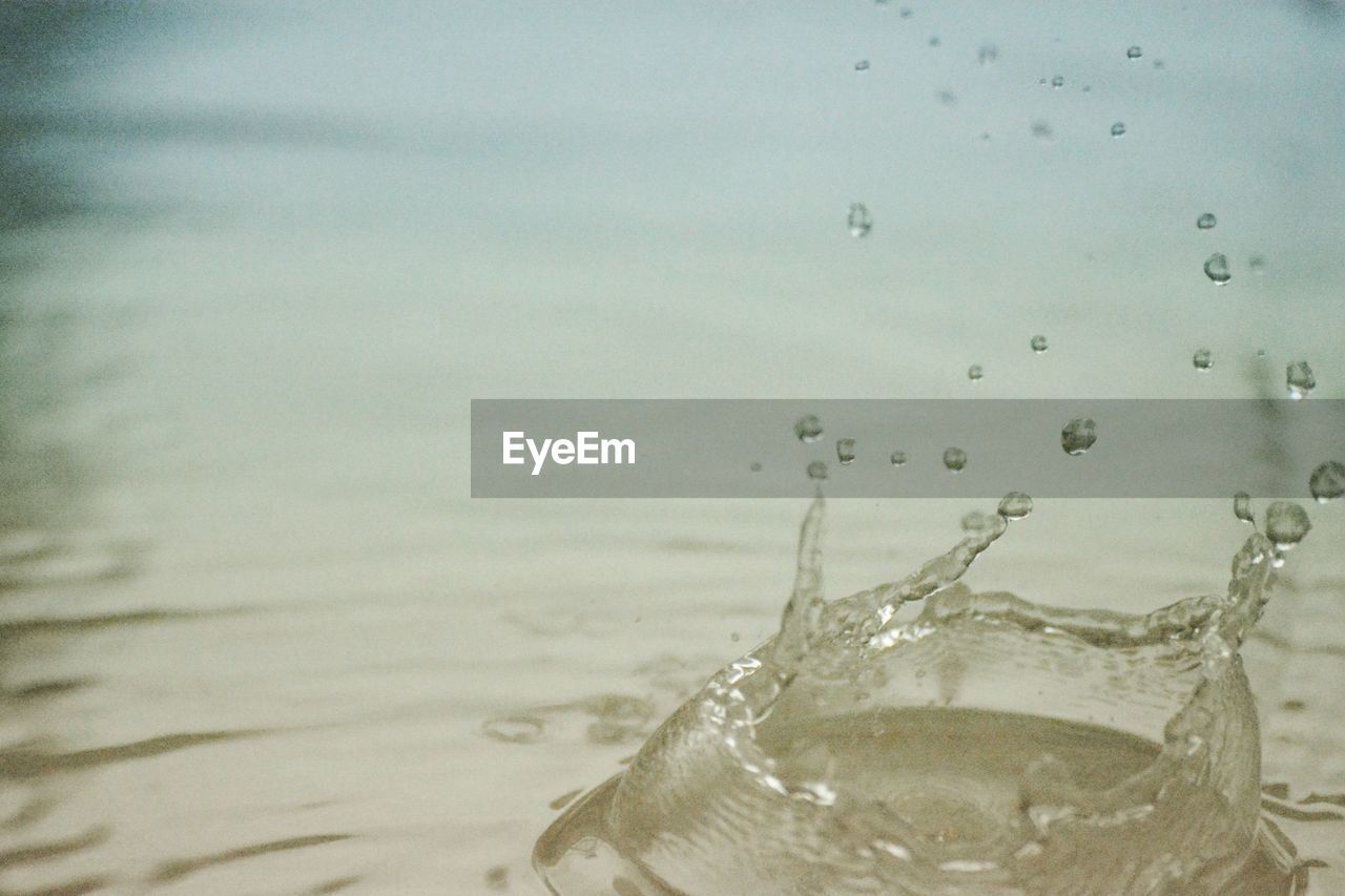 Close-up of splashing water in lake