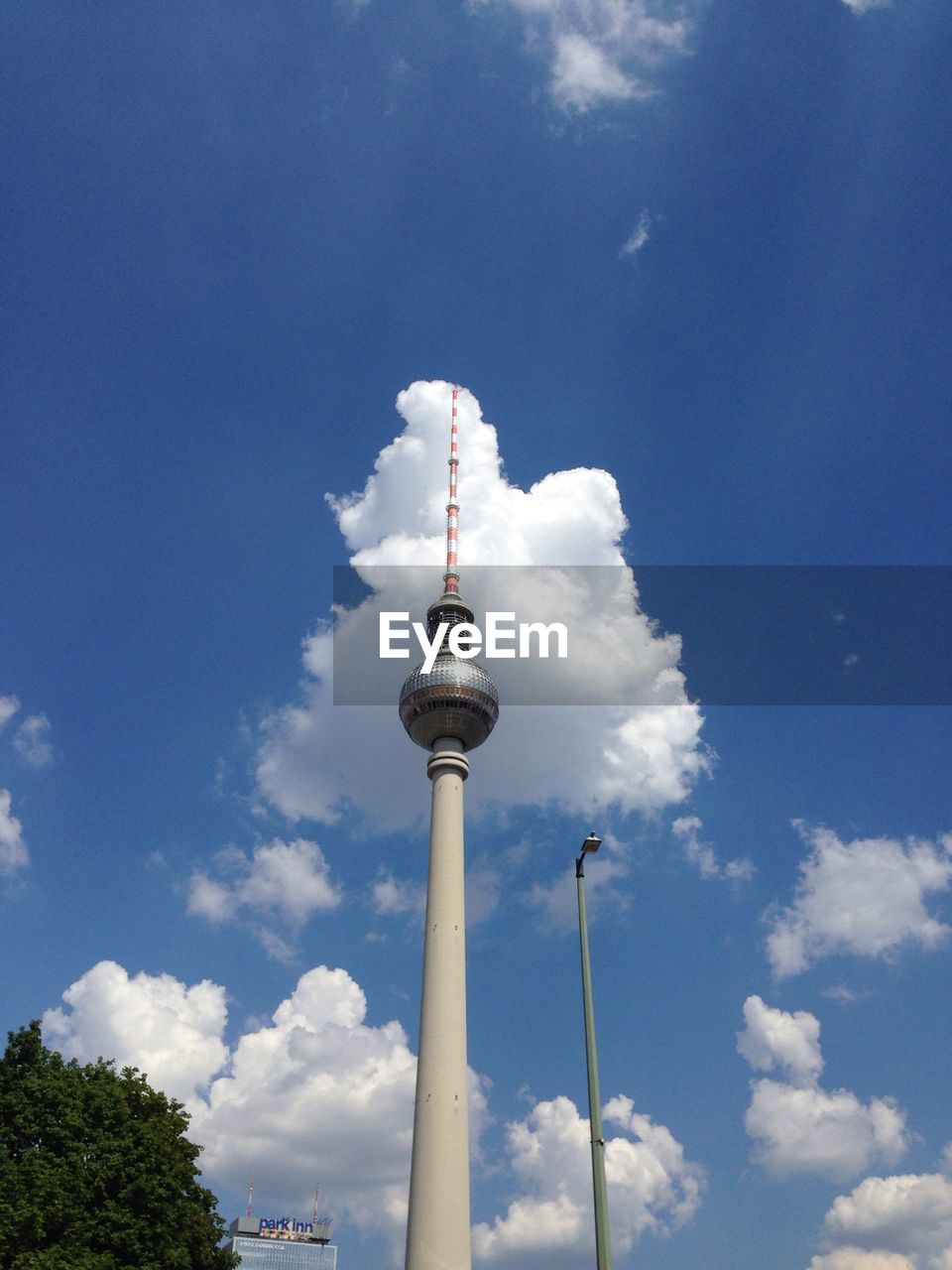 Tv tower with cloudy sky