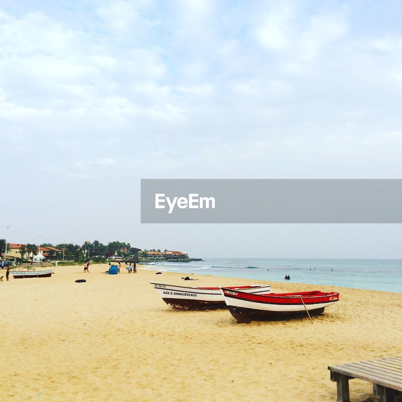 Scenic view of beach against sky