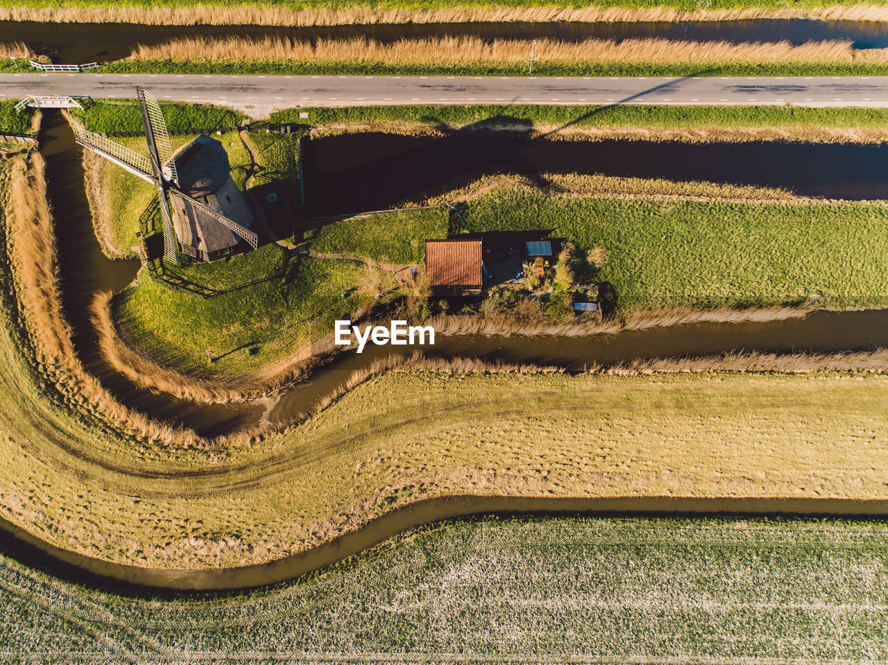 High angle view of agricultural field