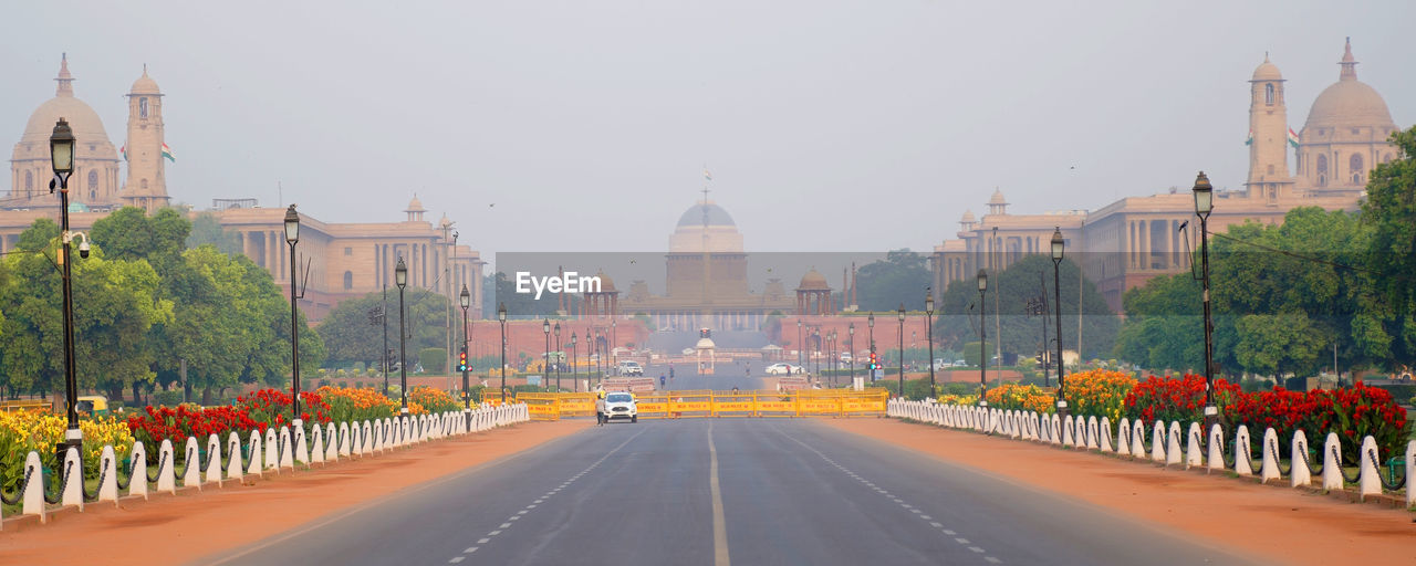 Panoramic view of rashtrapati bhavan buildings against sky