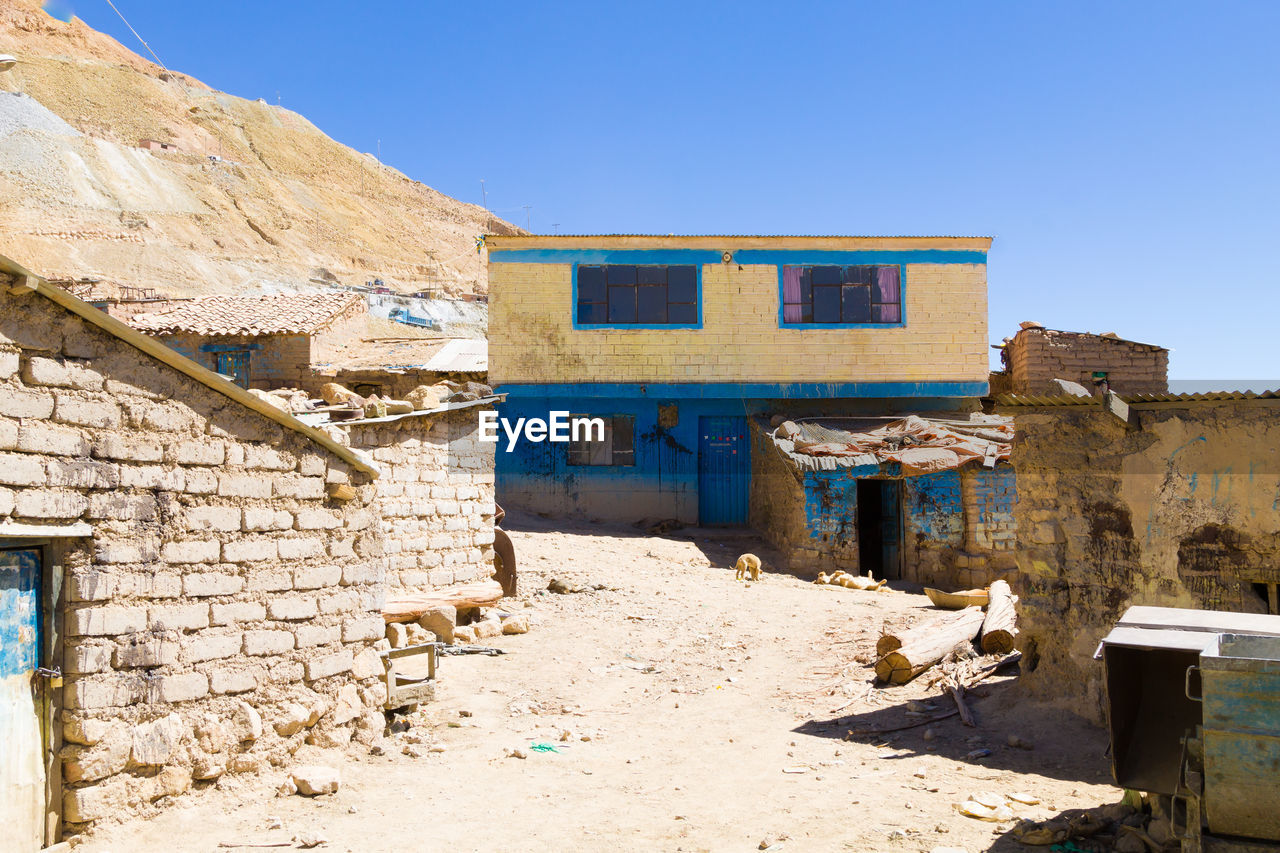 abandoned building against clear sky