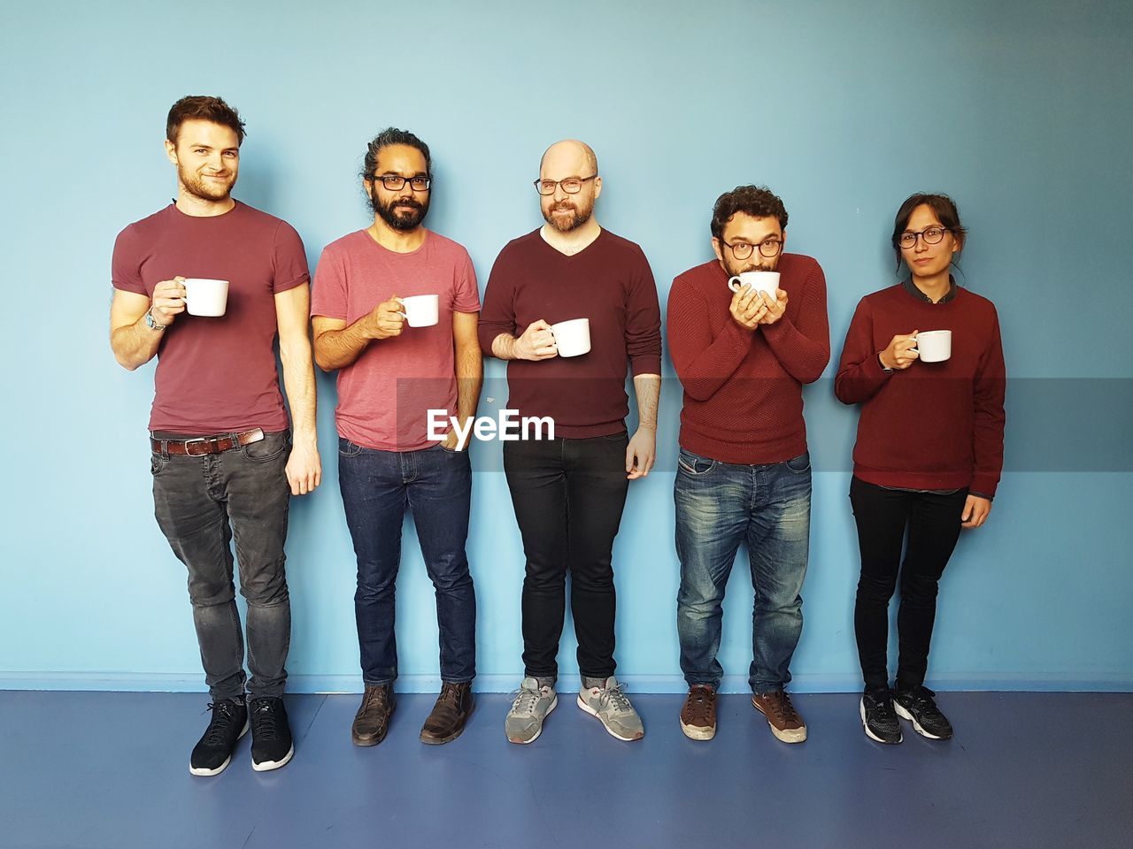 Group of people against white background