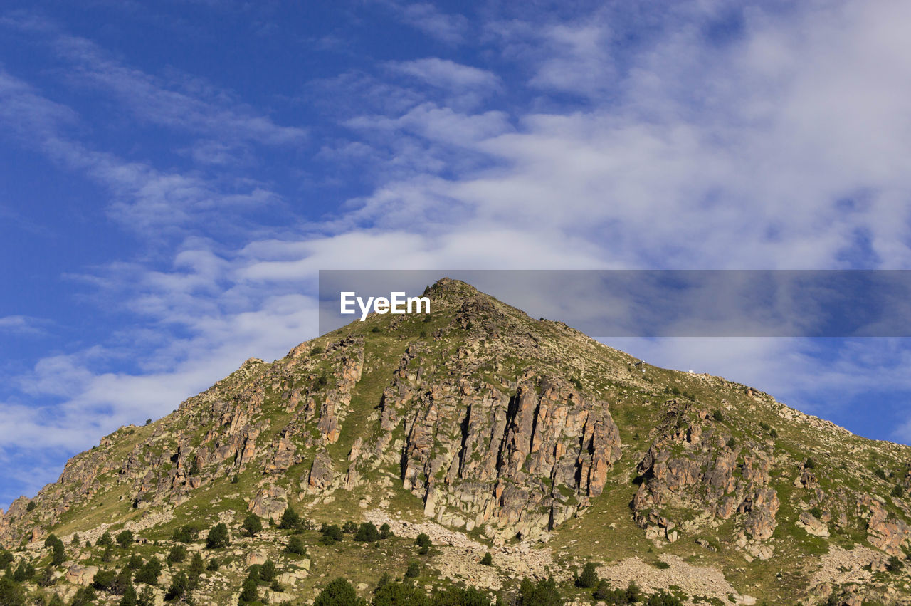 Low angle view of mountain against sky