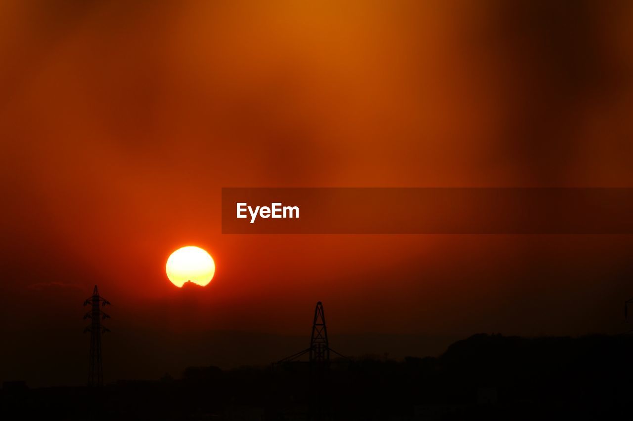 Silhouette of landscape at sunset