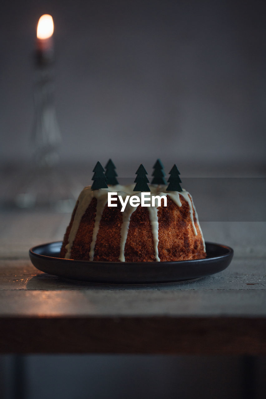 Close-up of cake on table