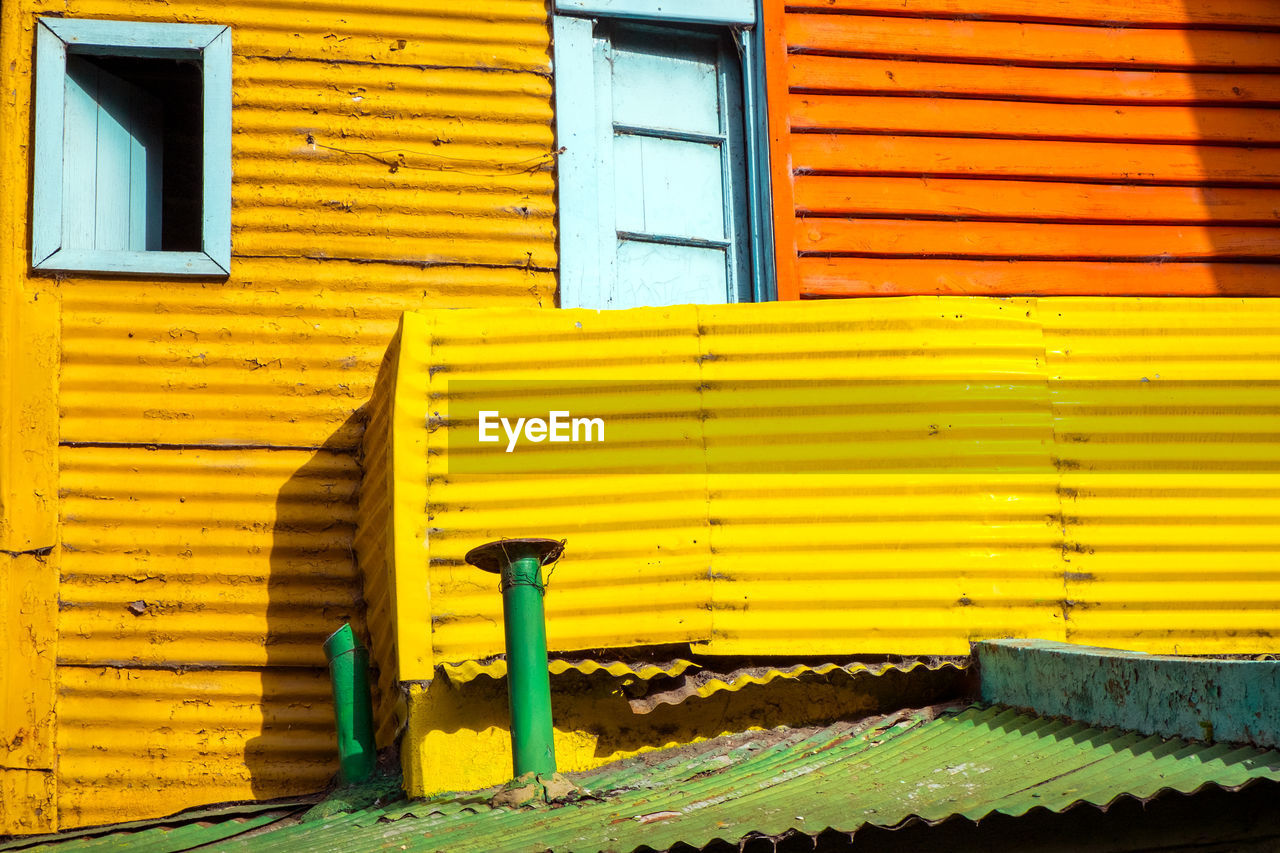 Detail of one of the colorful houses in la boca, buenos aires