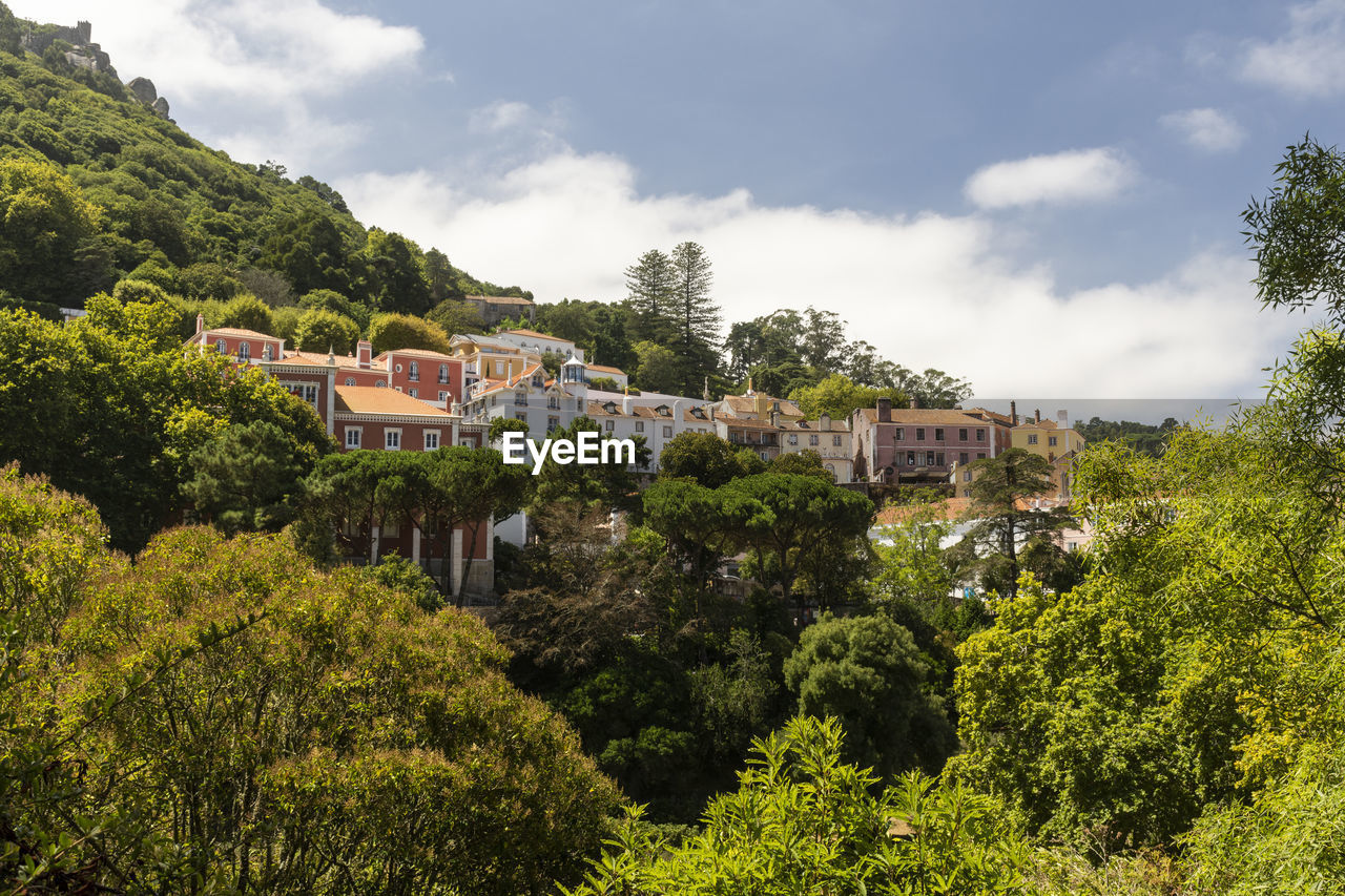 Beautiful view to historic buildings in sintra city center